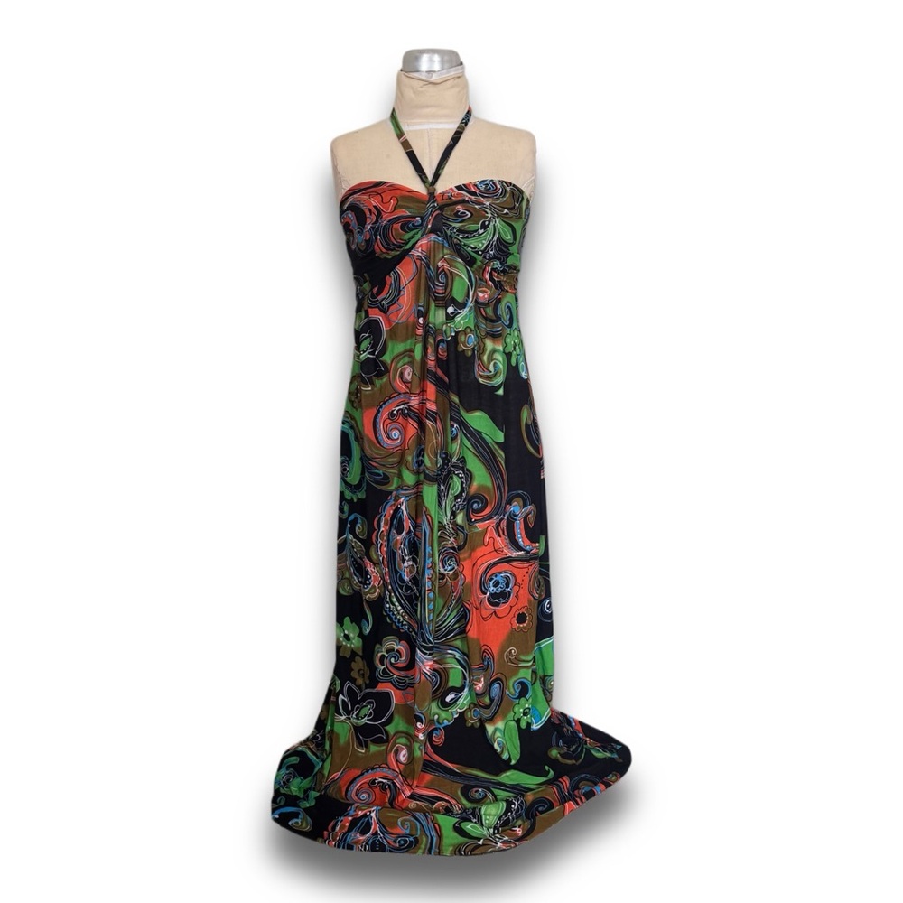 Paisley Print Boho Halter Dress